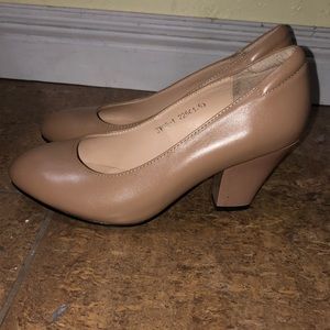 Tan high heels